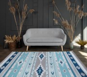 Синтетический ковер ALMINA 127574 01-grey/turkuaz - высокое качество по лучшей цене в Украине.